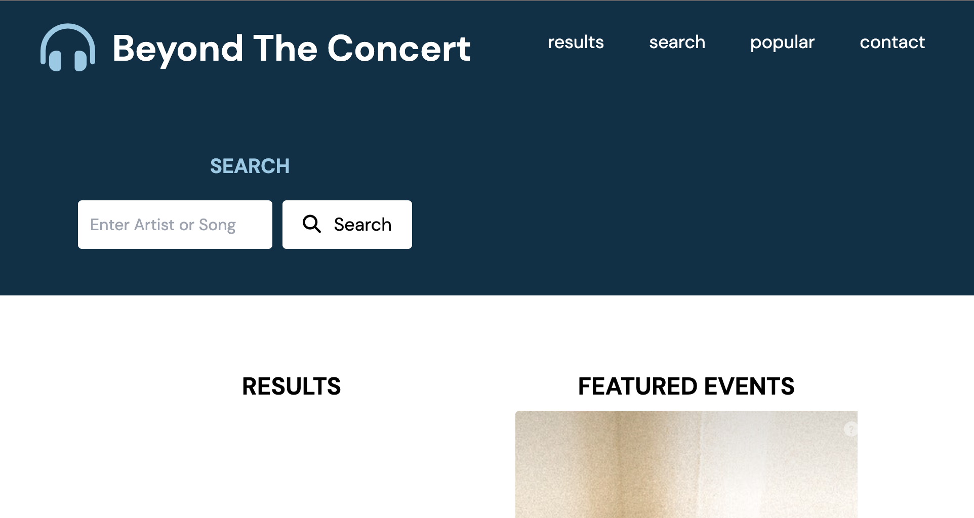 beyond the concert landing page